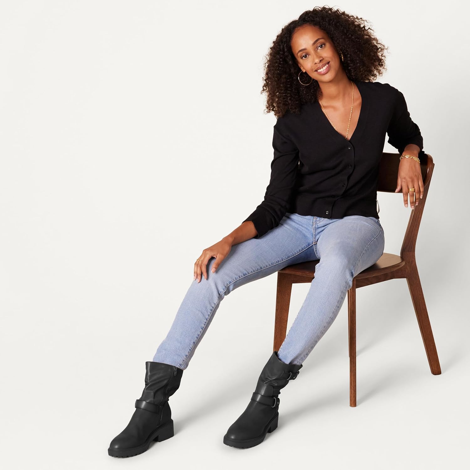Amazon Essentials Women's Mid Calf Cropped Biker Boots