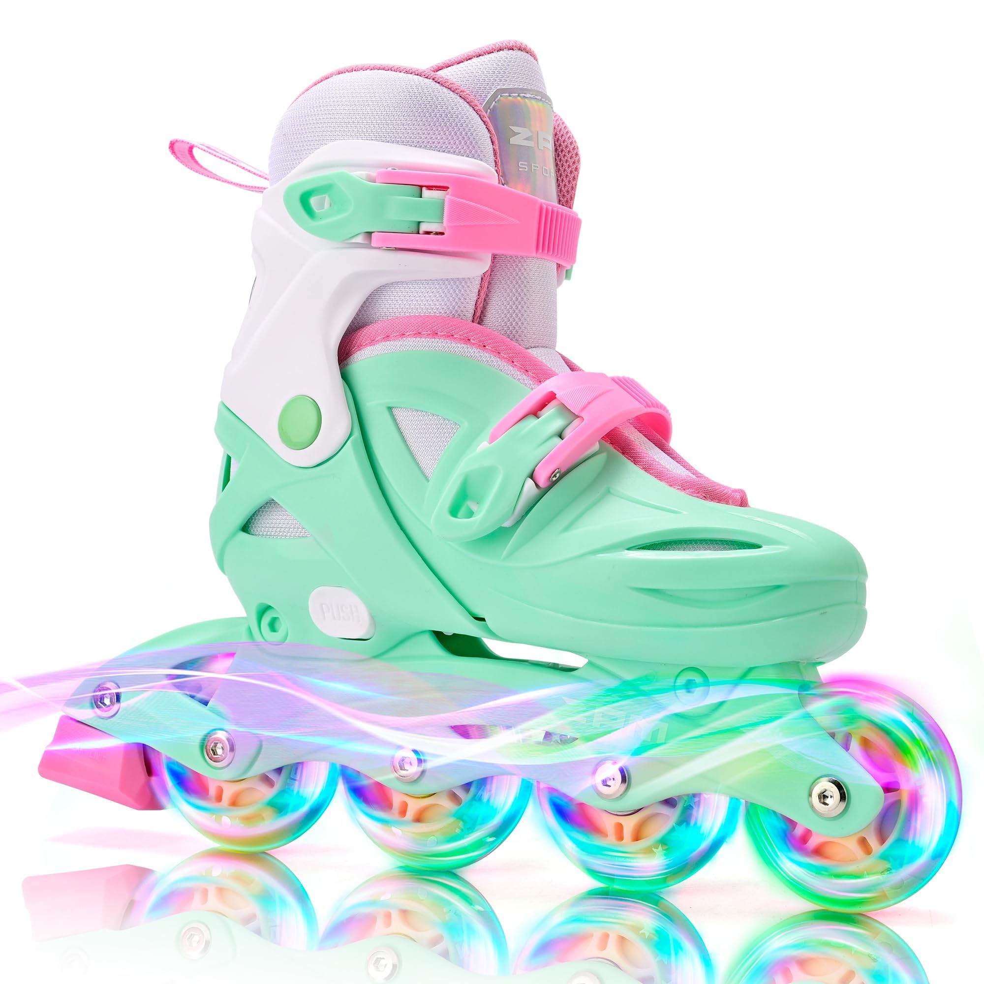 2PM SPORTS Roller en Ligne Réglables pour Enfants Filles et Garçons | Roller en ligne pour femmes, hommes et débutants âgés de 5 à 12 ans ; taille réglable ; pointures 28–31, 32–36, 37–40.
