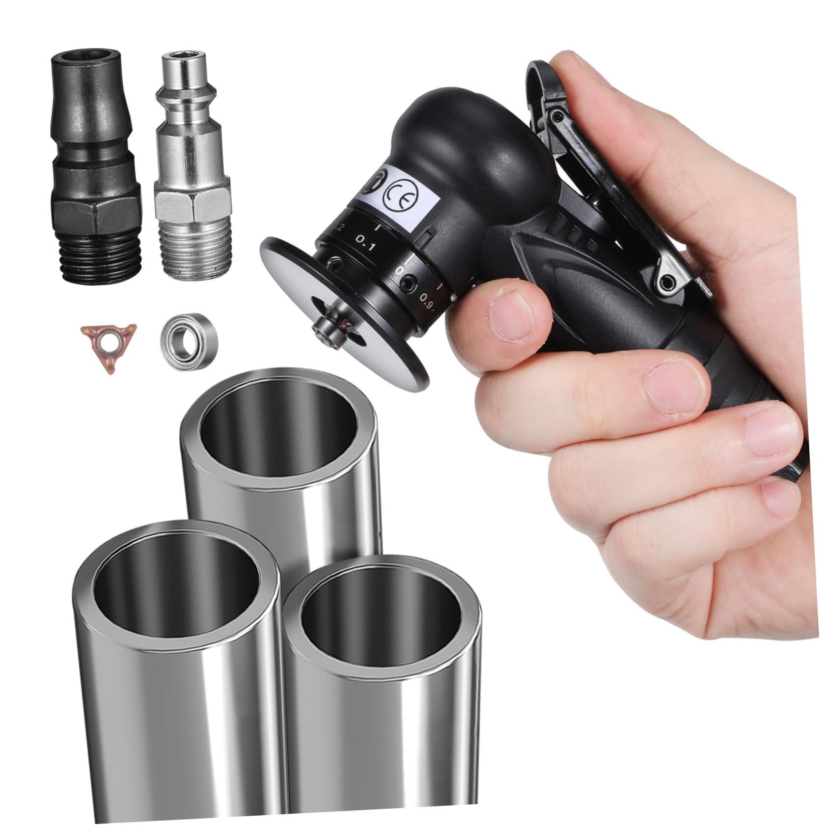 Hohopeti 45grad Druckluft-fasenwerkzeug für Metallentgratung Kompatibel mit C und R-winkelklingen Professionelles Mini-handwerkzeug für Außenfasenbearbeitung