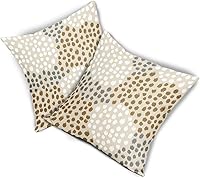 Vista 8 de Fundas de almohada marrón y blancas de 18 x 18 pulgadas, juego de 2 almohadas boho grises con lunares, fundas de almohada modernas estampadas