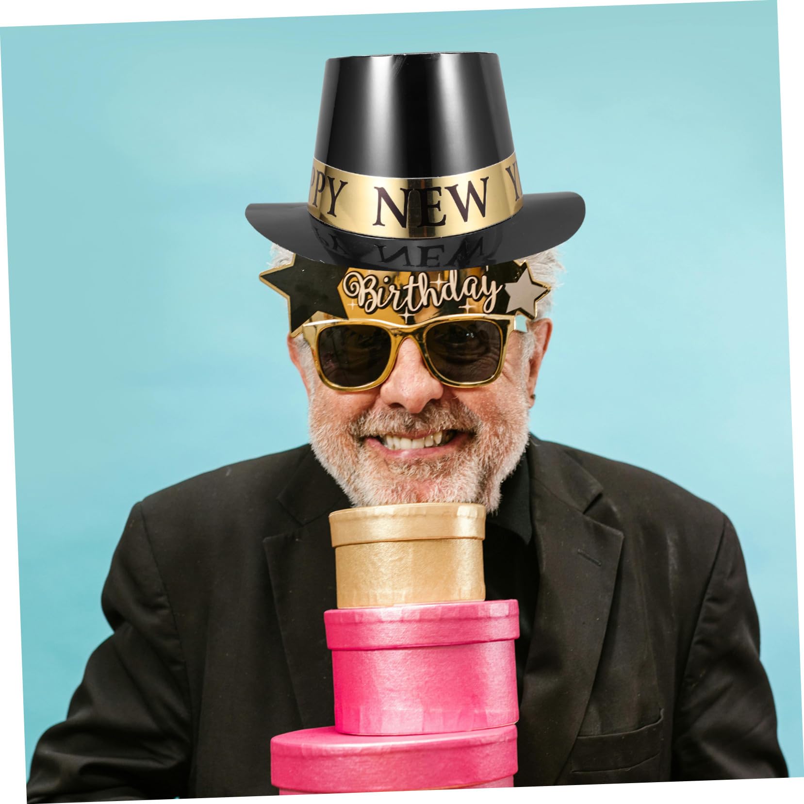 Sombreros de Fiesta de Feliz Año Negros y Dorados, 6 Piezas de Papel, Diseño Clásico, para Adultos en Celebraciones y Eventos Festivos