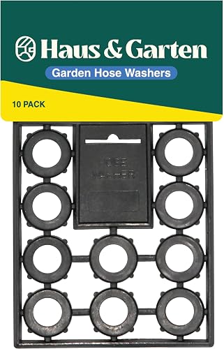 Haus & Garten Professional-Grade Garden Hose Washers (10-Pack) - Rubber O-Ring Gasket Fits All Standard 3/4" Garden Hose Connectors & Fittings - Heavy Duty Gardening Nozzle Connector Seal Stops Leaks