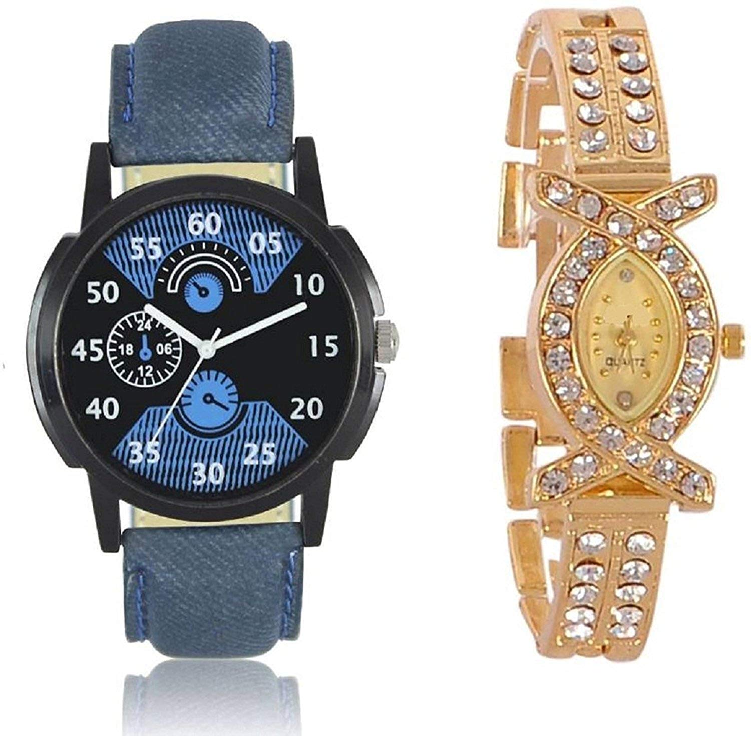 Watch City Fashion Analogue Multicolor Dial Couple Watch for Mens and Womens -Combo of 2 (B07Q7X4B8M) Amazon Price History, Amazon Price Tracker