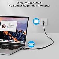 Vista 2 de Cable USB C a Ethernet de 15 pies, cable tipo C a RJ45, conectado directamente, red LAN Gigabit, compatible con Thunderbolt 3/4, para MacBook