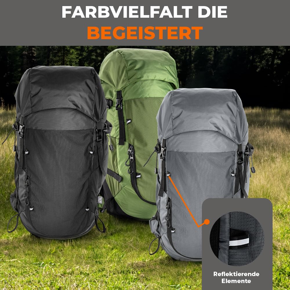 LANGENBERG Peak Wanderrucksack Herren und Damen - Tagesrucksack und Trekkingrucksack mit hohem Komfort und atmungsaktivem Mesh - 40L Premium Rucksack wandern - Outdoor Rucksack