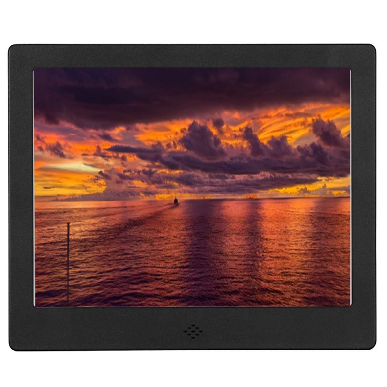 MYUYEE 8-Inch Aluminum Alloy High-Definition Digital Photo Frame - Smart Home Advertising Display Rack (Black)