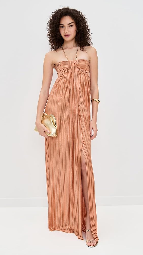 Sabina Musayev Women's Nicola Dress, Caramel, Orange, M at Amazon