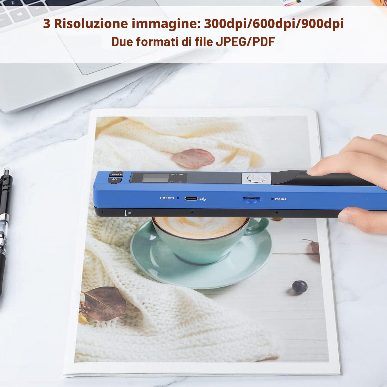 Elprico Scansione Rapida Scanner Portatile Documento Portatile -Scanner A4 Alta -Speed ​​per Studenti degli Avvocati