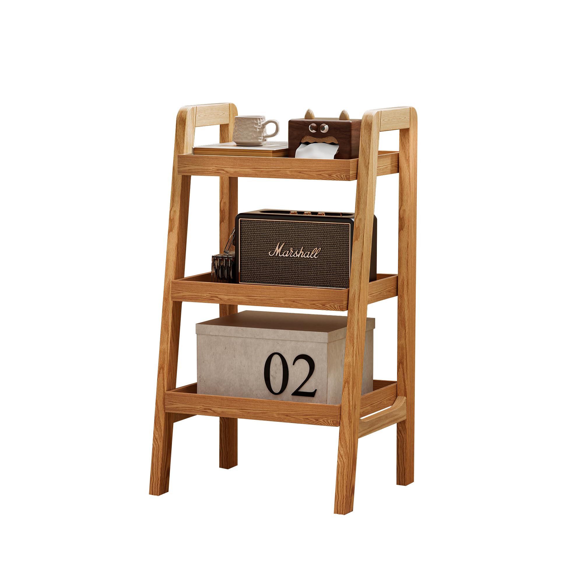 Amazon.com: Grewood 100% Solid Wood 3-Tiers Ladder Shelf, Small