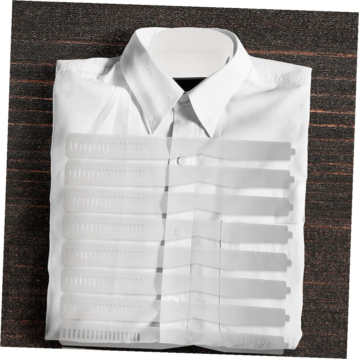 TOYANDONA Bandes de Col Transparentes en Plastique Pvc 60 Pièces 47x3,5cm pour Chemises, Support Solide Qui Ne Déforme Pas, pour Adultes en Tenue Formelle
