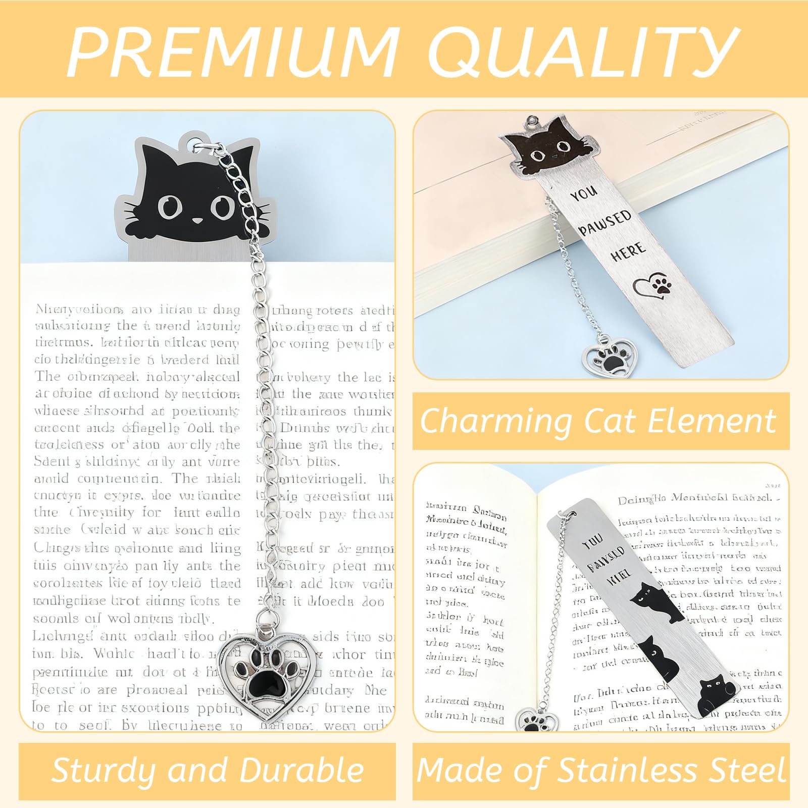 Segnalibro a forma di gatto: regalo in metallo per gli amanti dei libri - Italia Segnalibro a forma di gatto: regalo in metallo per gli amanti dei libri - Italia