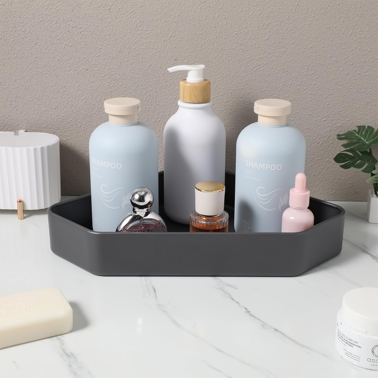 Alipis Estante de Esquina Triangular para Baño sin Taladro 1 Juego