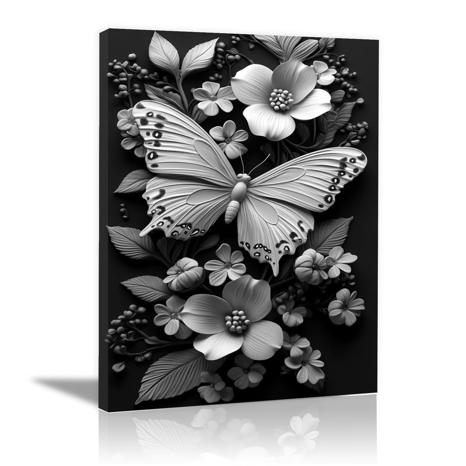 TODOAA Abstractos Blanco Y Negro Cuadros PóSteres Carteles florales y de animales Decoracion Salon Modernos, Salón Comedor Oficina Pintura Lienzos decorativos（Blanco-80x120cm Enmarcado