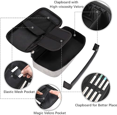 Miniatura 3 de Estuche para lápices de gran capacidad, bolsa de tela Oxford, bolsa de almacenamiento para rotuladores de lápices, soporte para papelería para