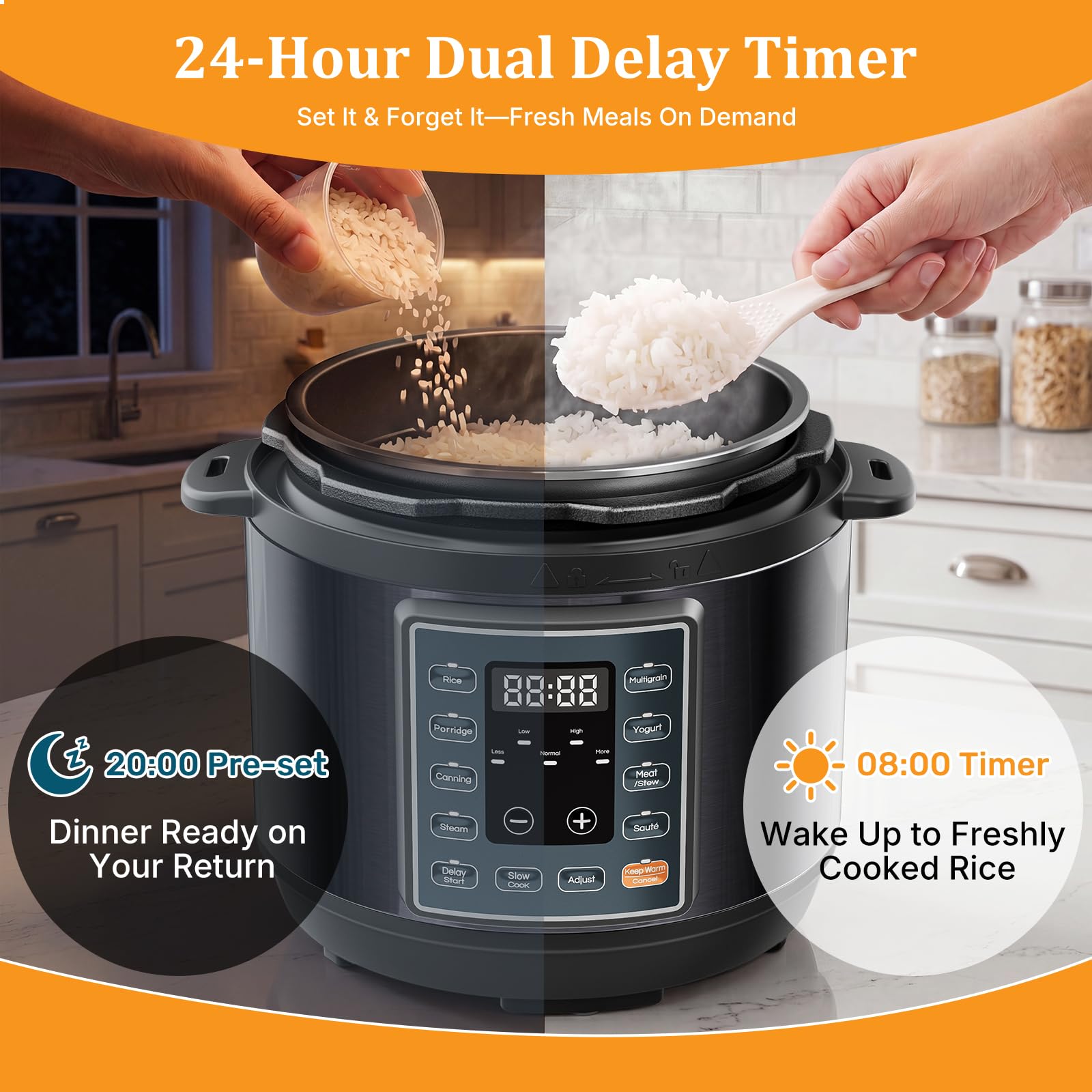 NEWBULIG Olla a presión eléctrica 10 en 1, 3 cuartos de horno, multicocina para arroz, estofado y vapor, pequeña olla programable programable de acero inoxidable con función de cocción lenta y bandeja