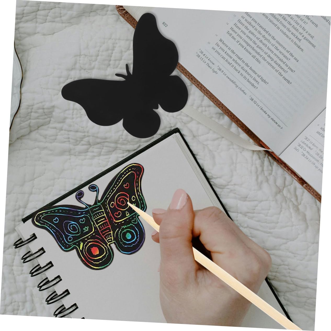 VILLCASE Safe Butterfly Scratch Paper Art Supplies for Children DIY Decorative Party Sheet Educational Craft for Kids