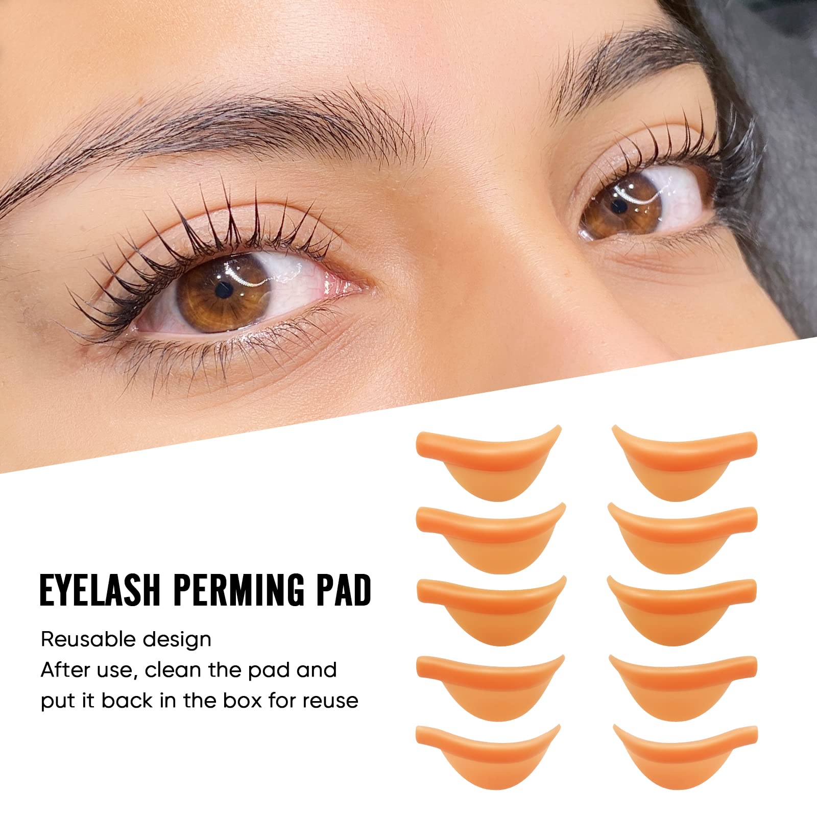 Lash Lift Pads, Reusable Lash Lifting Pads Lash Lift Rods Silicone Soft Lash Lift Pads Shield for Different Length Eyelashes - Image 2