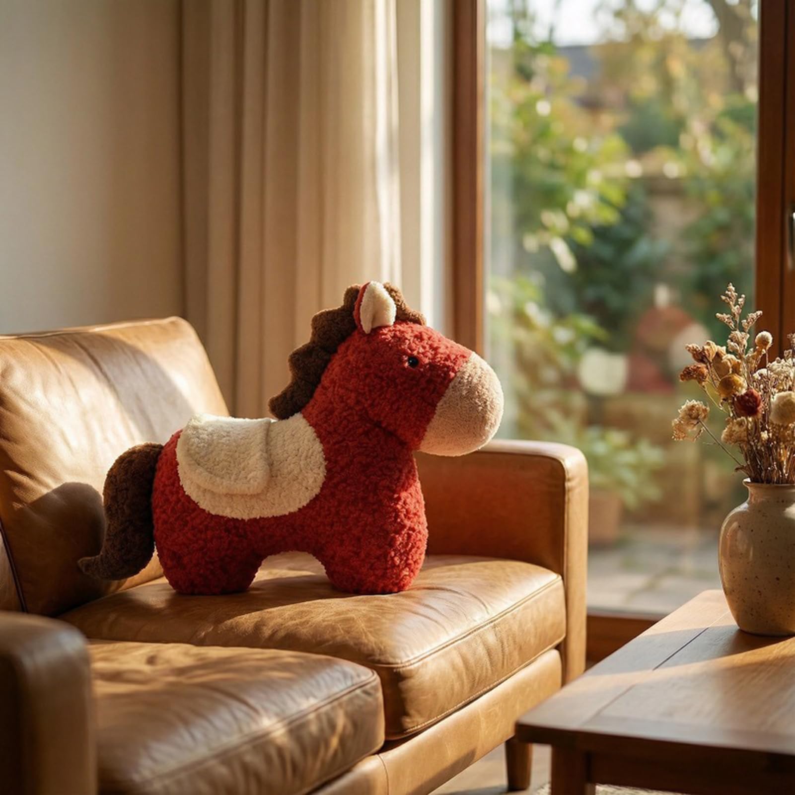 XHYRHTS Peluche Cuscino A Forma di Cavallo, Simpatico Cuscino Coccole per Divano E Camera da Letto, Cuscino Decorativo Estetico per La Casa, Morbido Cuscino per Divano per Il Regalo di Capodanno
