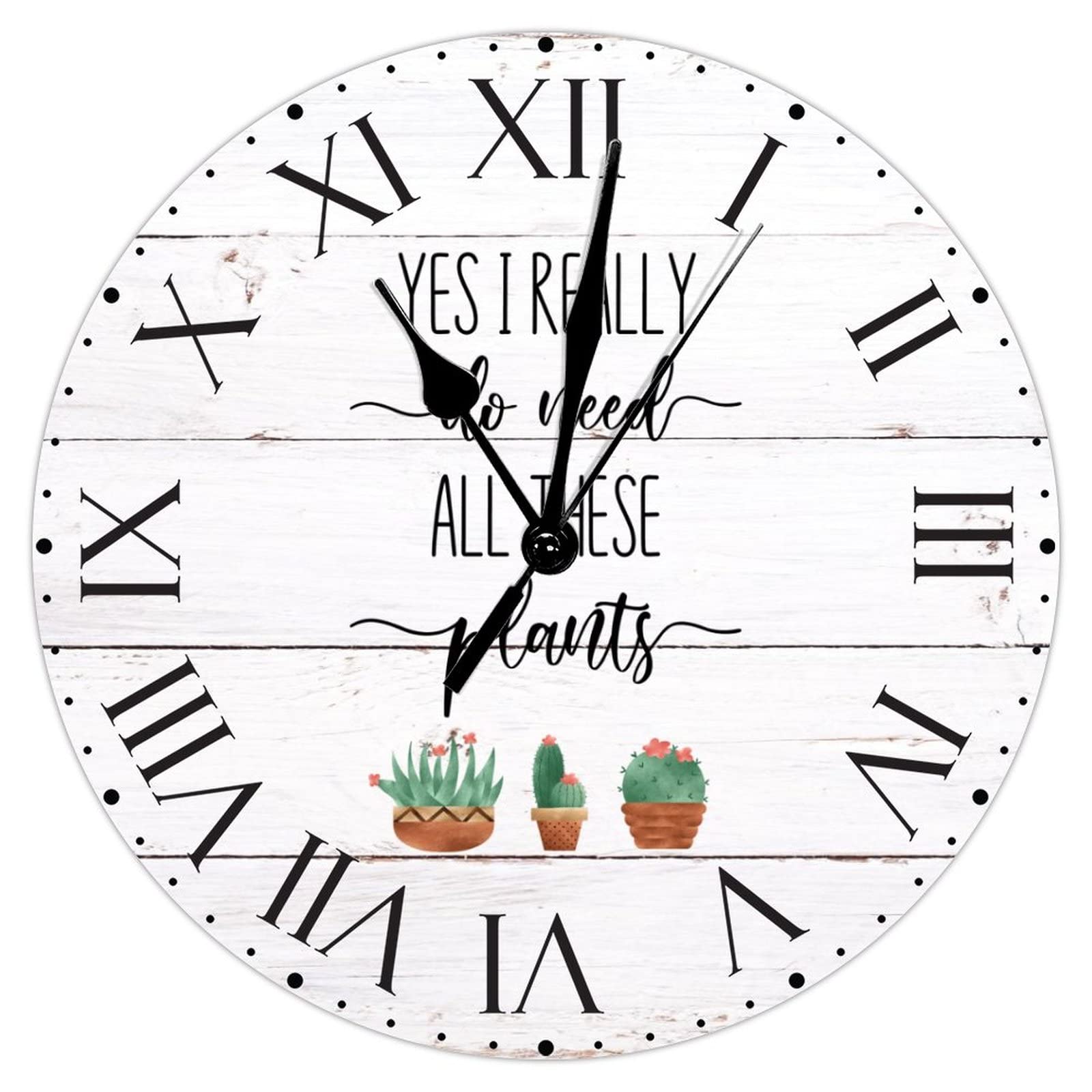 Horloge murale originale chiffres romains idée cadeau idéal pour passionné de plantes