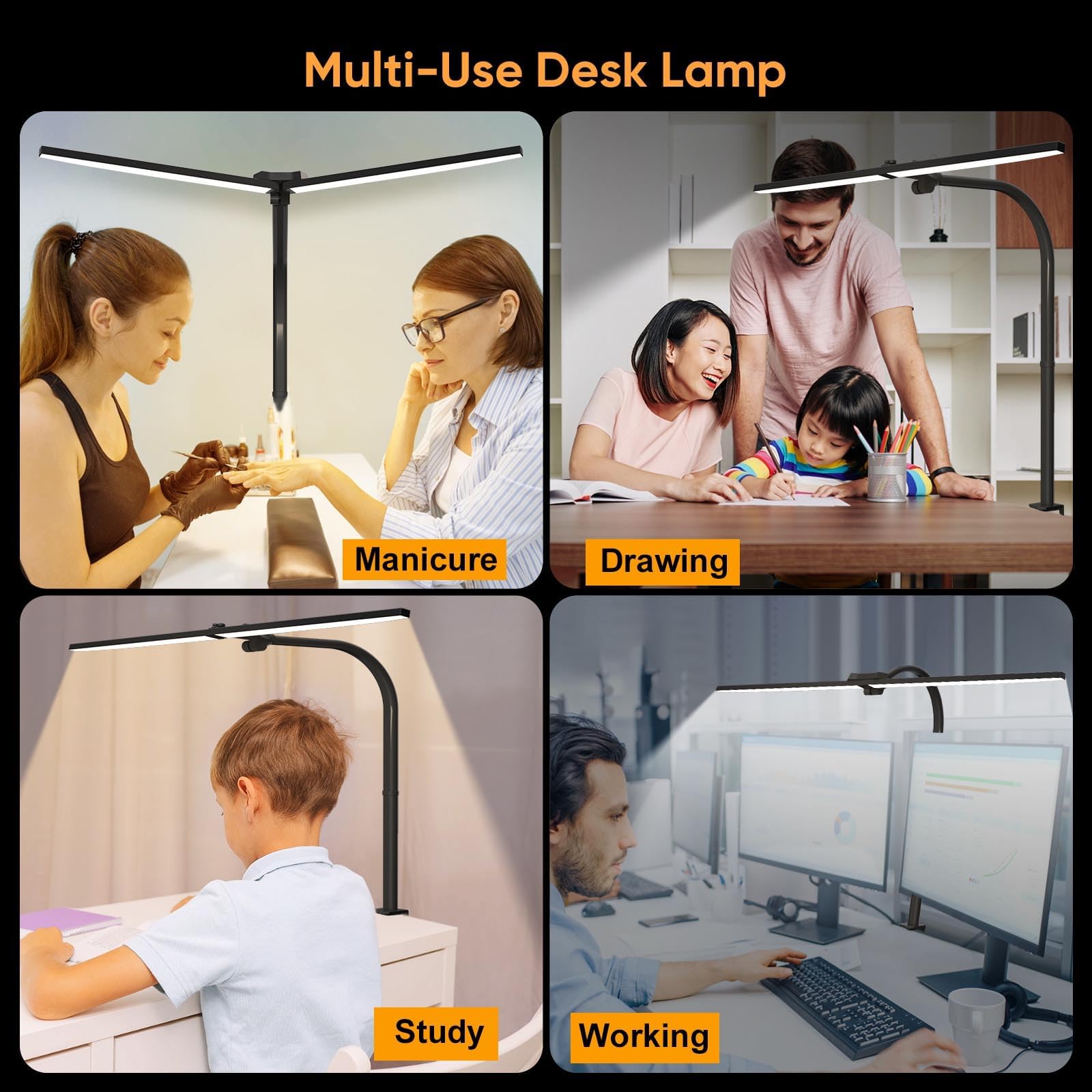 Lampada Da Scrivania LED A Doppia Testa - Dimmerabile, Con Telecomando, Timer, Per Ufficio E Casa - Foto 7