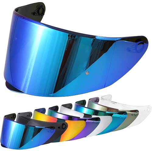 VCOROS WS609 Motorcycle Helmets Visor Shield Replacement Accessories | Chrome Blue,Impact-Resistant ,UV400 Protection,Tinted Face Shield for WS609,Helmet Accessories Replacement