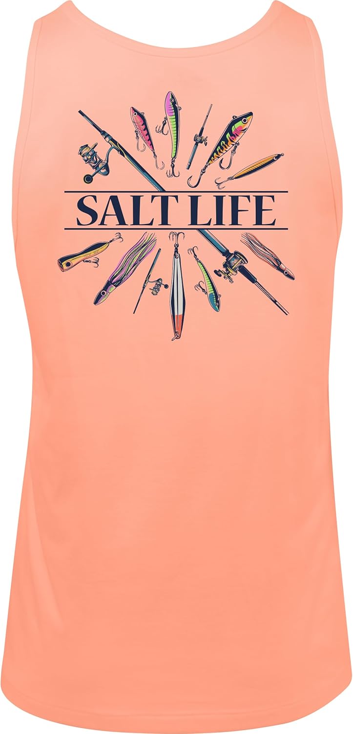 Salt Life Men's Lure Me in Tank Small Papaya