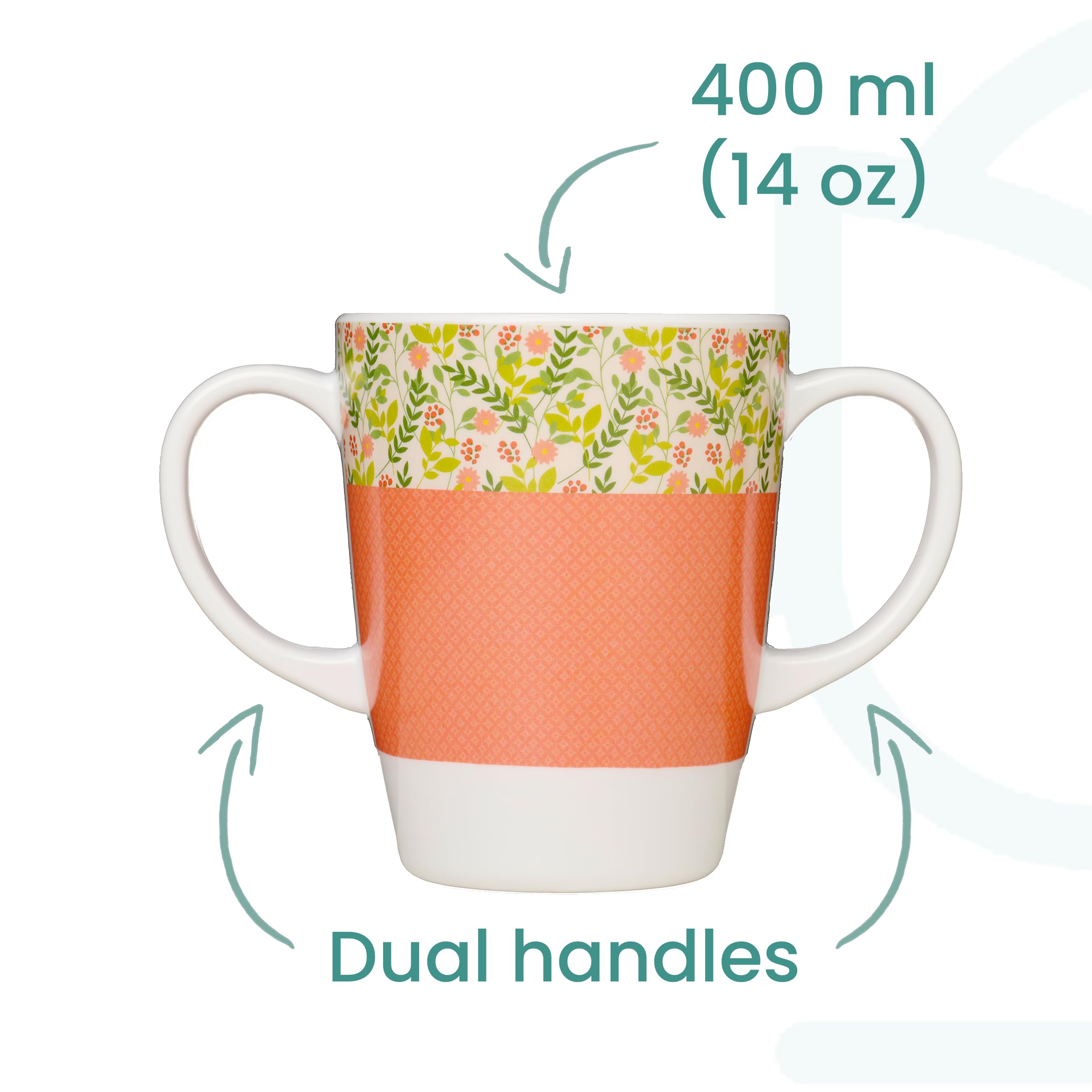 Rosa Lifestyle Sippy Cup for Adults Cup lids & Coordinating Snack Tray Bundle for Elderly. 400ml/14oz Cup Capacity - Image 3