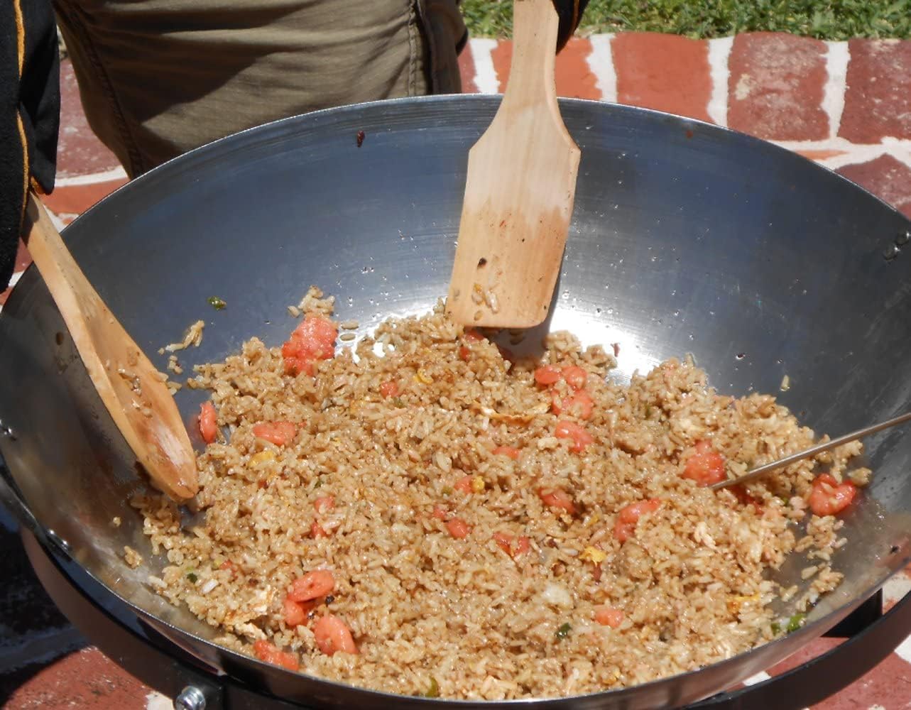 King Kooker 24WCA 24" Bolt Together Portable Outdoor Sauté Cooker w/Steel Wok, Silver, large