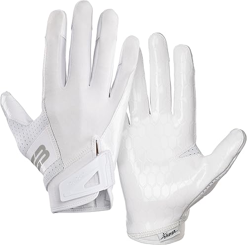 Miniatura 1 de Grip Boost DNA 2.0 - Guantes de fútbol con palo de ingeniería, tallas para adultos (blanco, mediano)