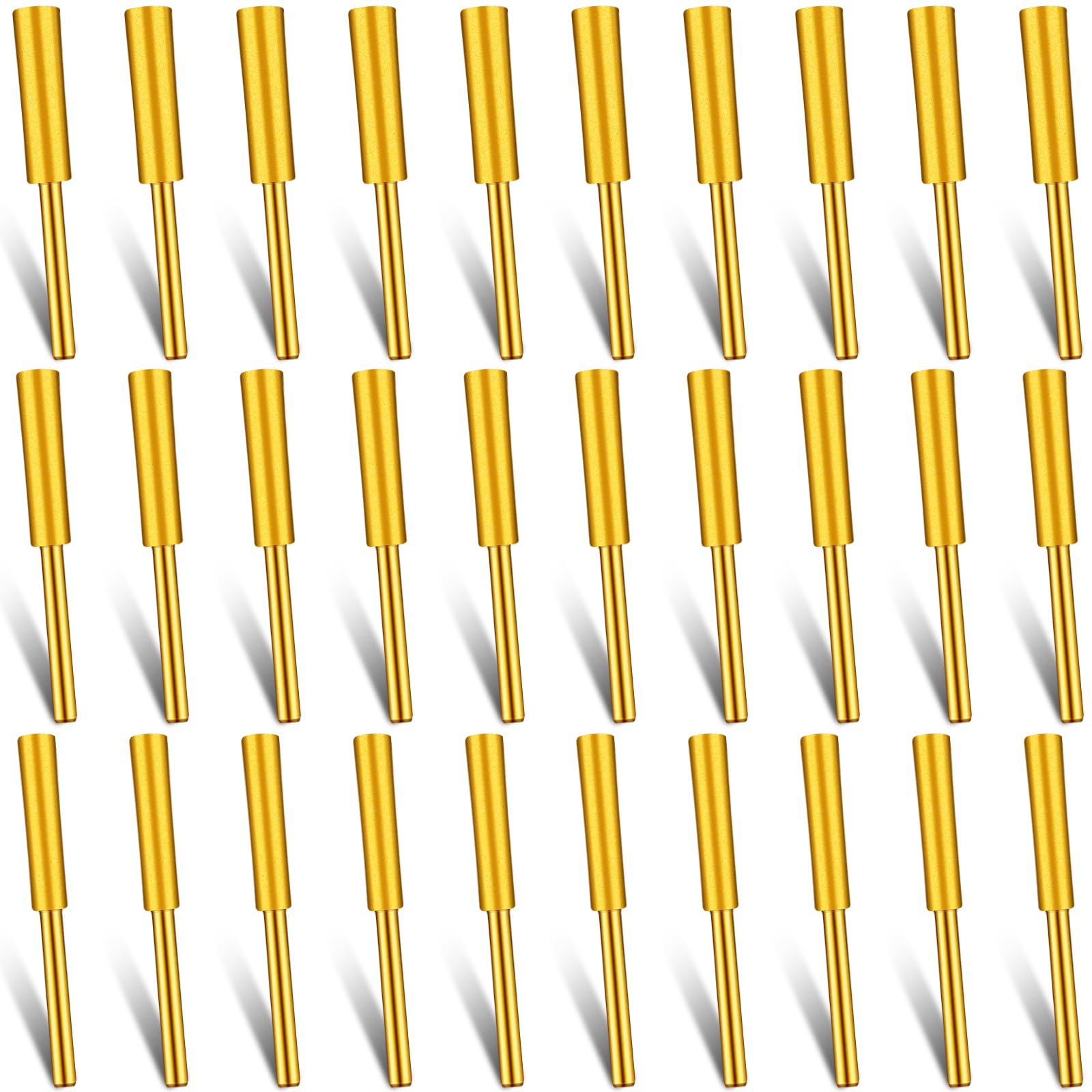 Txkrhwa 30Pcs Diamond Chainsaw Sharpener High Hardness Plated Burr Stone File with 3 Different Sizes 4.0mm 4.8mm 5.5mm Sturdy Chainsaw Grinding Bits Kit for Chain Saws Metal Polishing