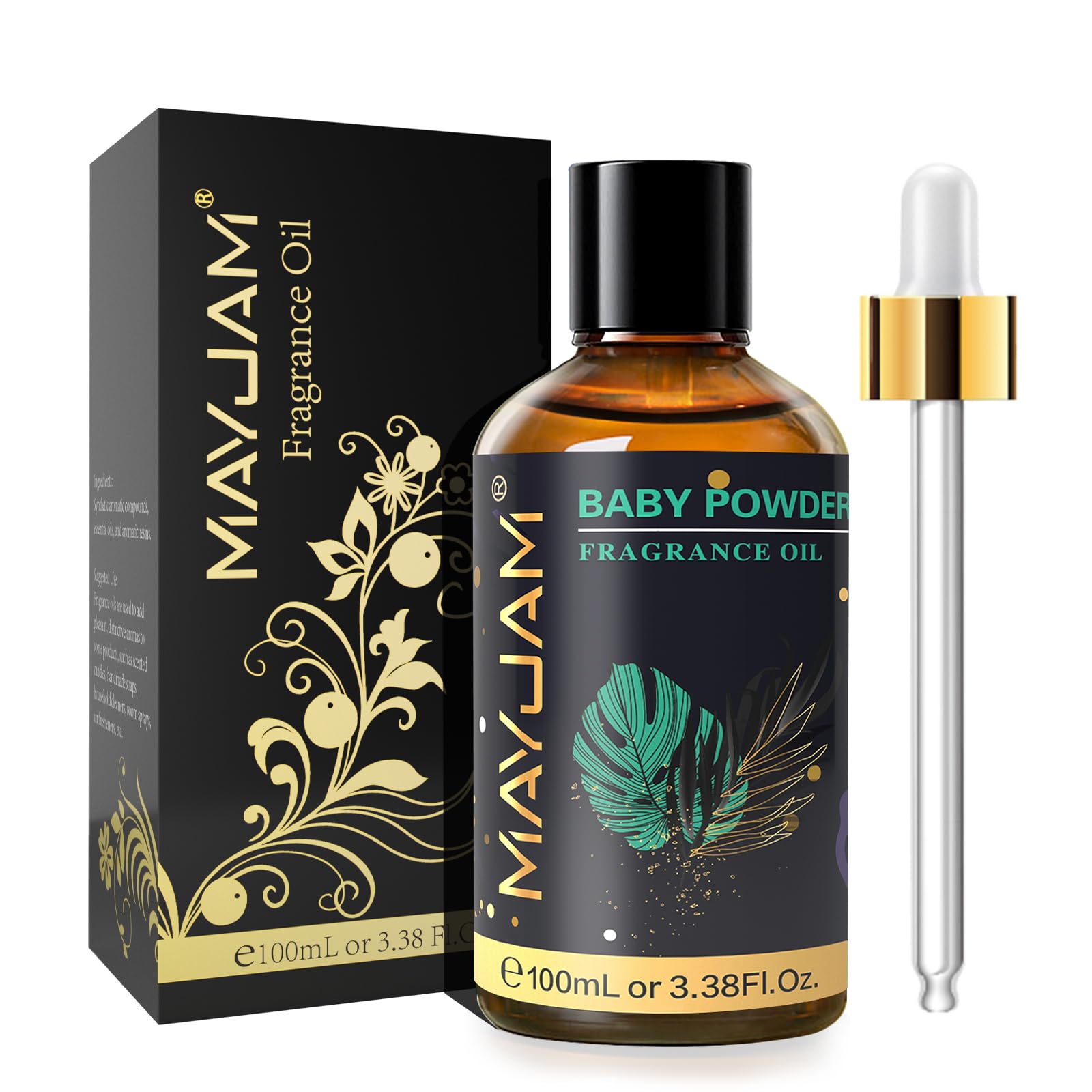 MAYJAM Olio Essenziale di Polvere per Bambini 100ml, Olio Di Fragranza Premium Per Diffusori di Olio Essenziali, Aromaterapia, Casa, Bruciatore Di Olio