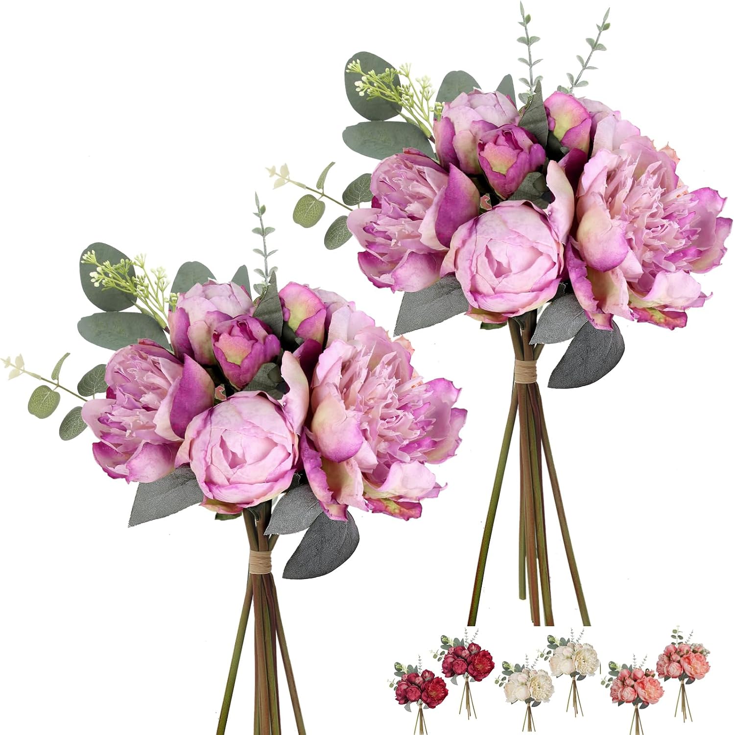 Purple Peonies Artificial Flowers for $9.99 at Amazon