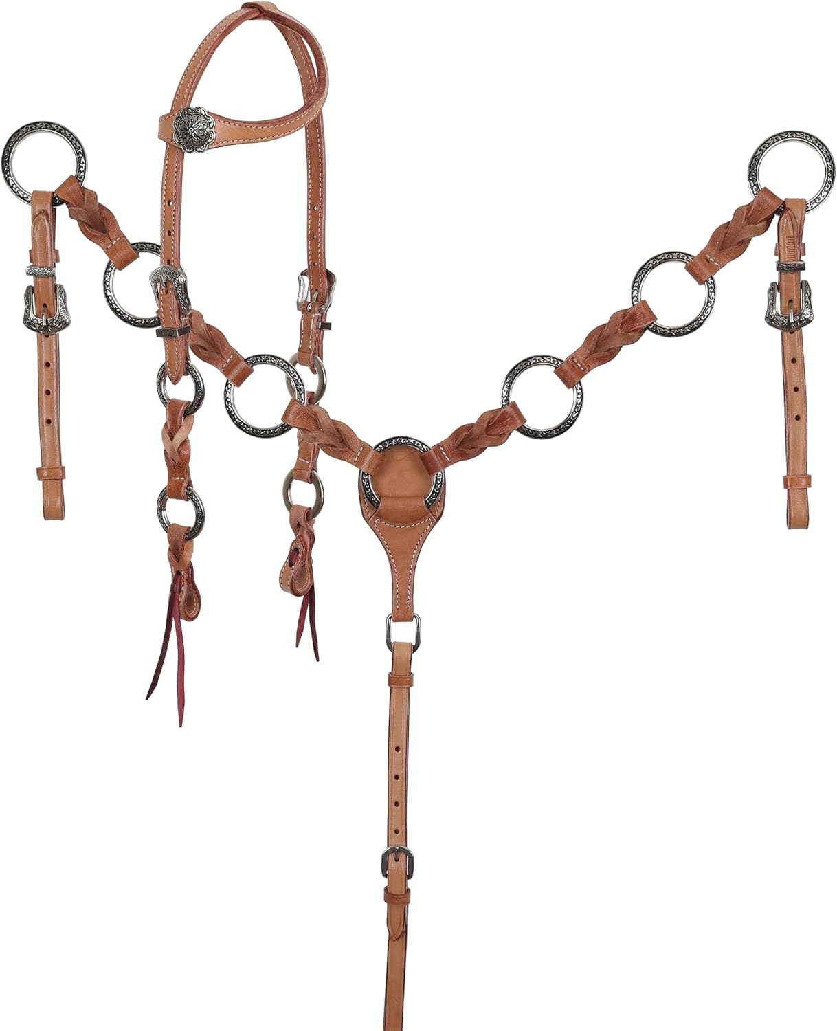 Showman Twisted Ring Single Ear Headstall & Breast Collar Set