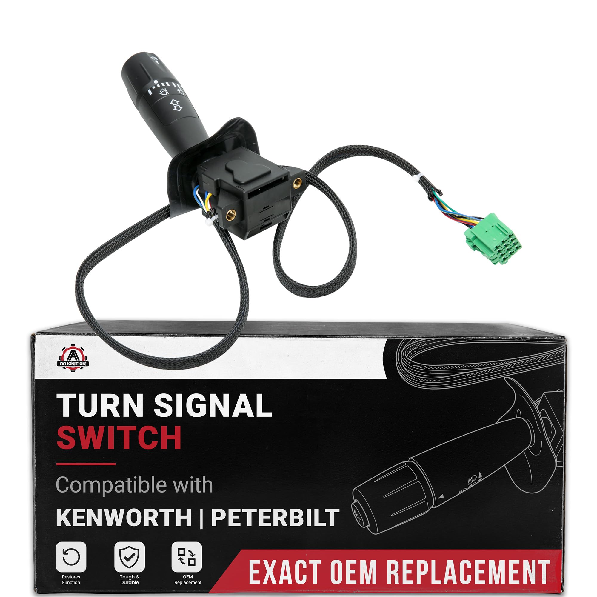 Windshield Wiper/Turn Signal Switch - Compatible with Kenworth, Peterbilt - Multifunction Switch - Replaces P271067, P276221, 901-2101 - 2014-2023
