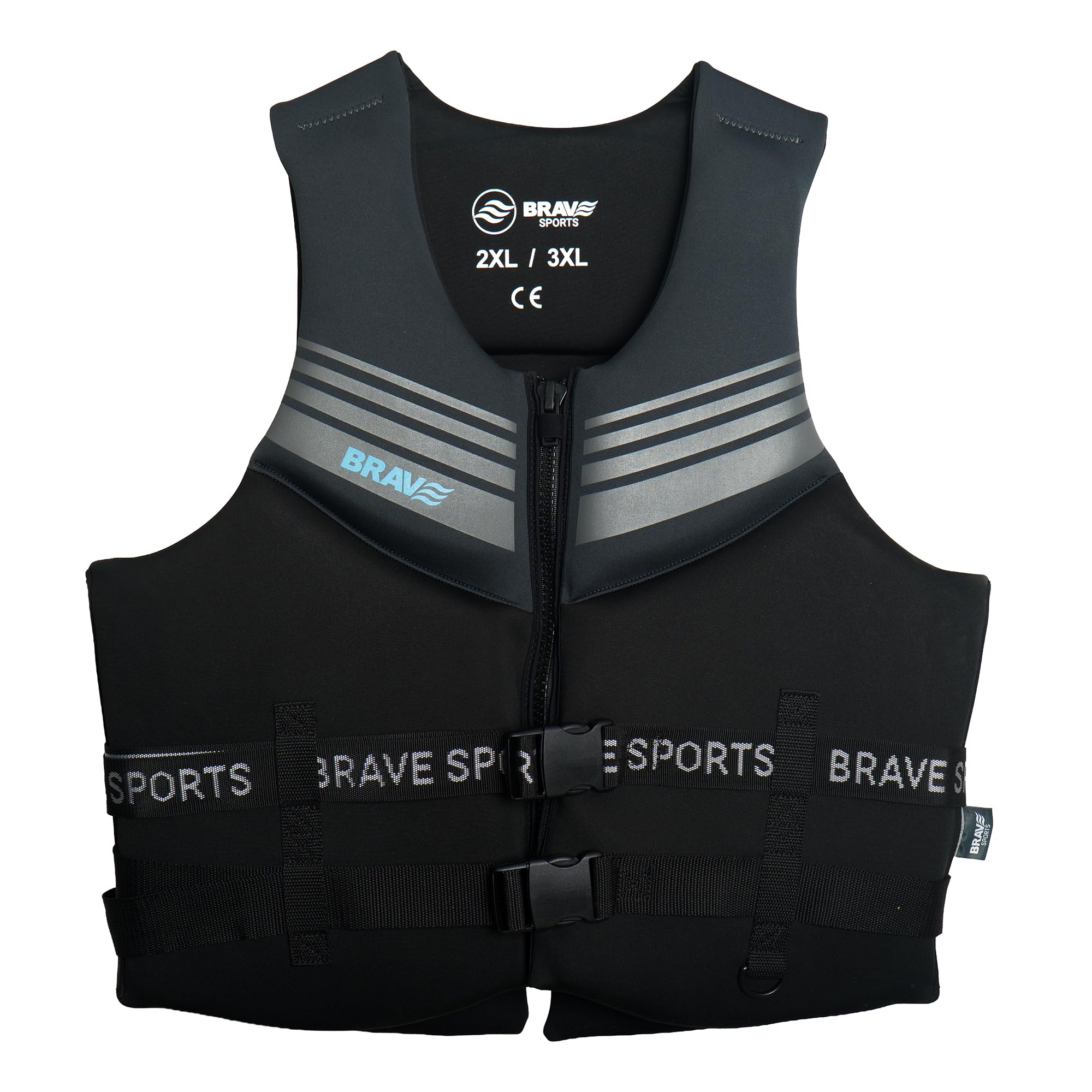 Auftriebsweste 50N Herren – Schwimmweste für Jet Ski, Wakeboard, SUP & Kajak – SBR-Neopren mit EPE-Schaum – Frontreißverschluss, 2 verstellbare Gurte & D-Ring