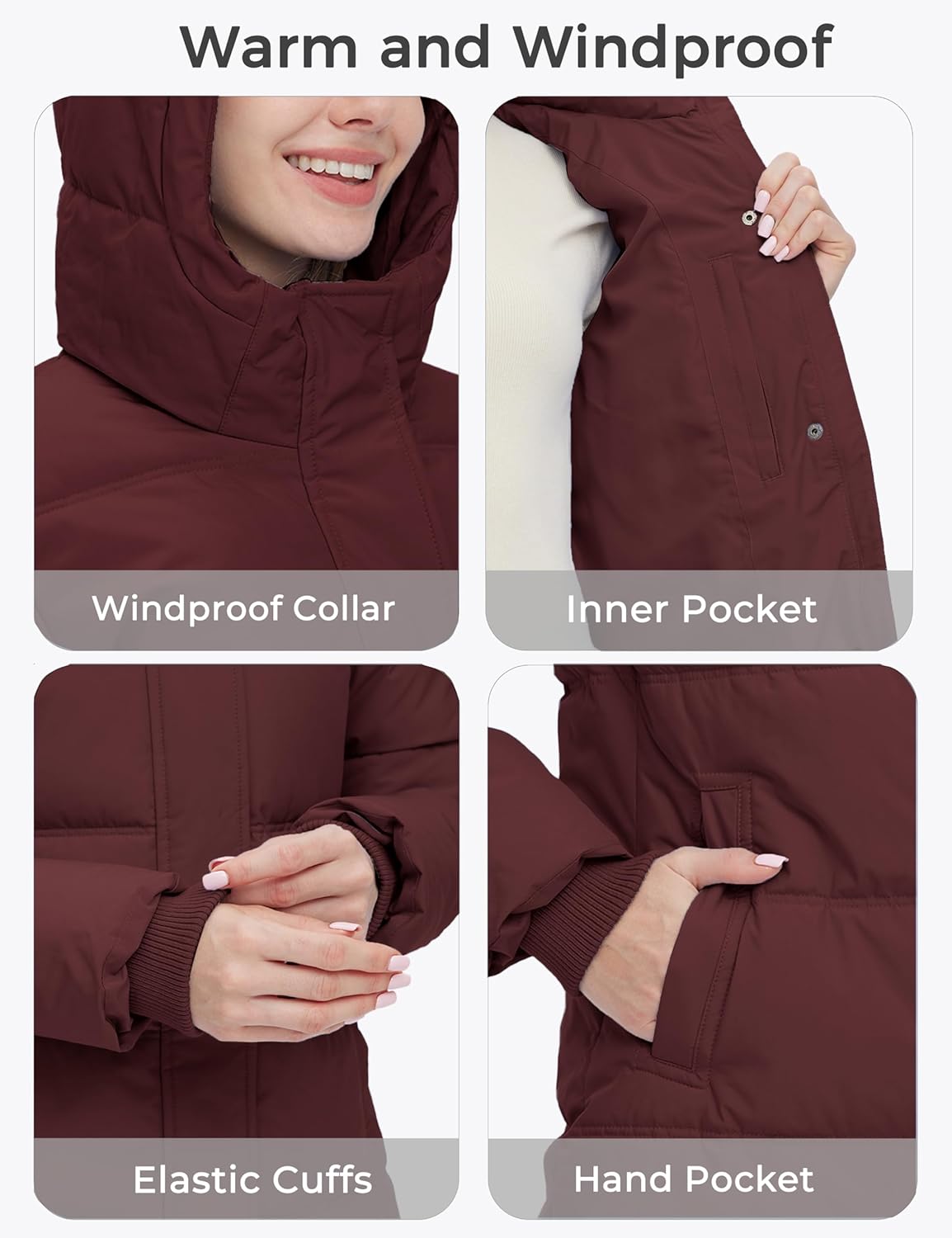 wantdo Women's Winter Coats Long Puffer Parka Jacket with Hood - Image 6