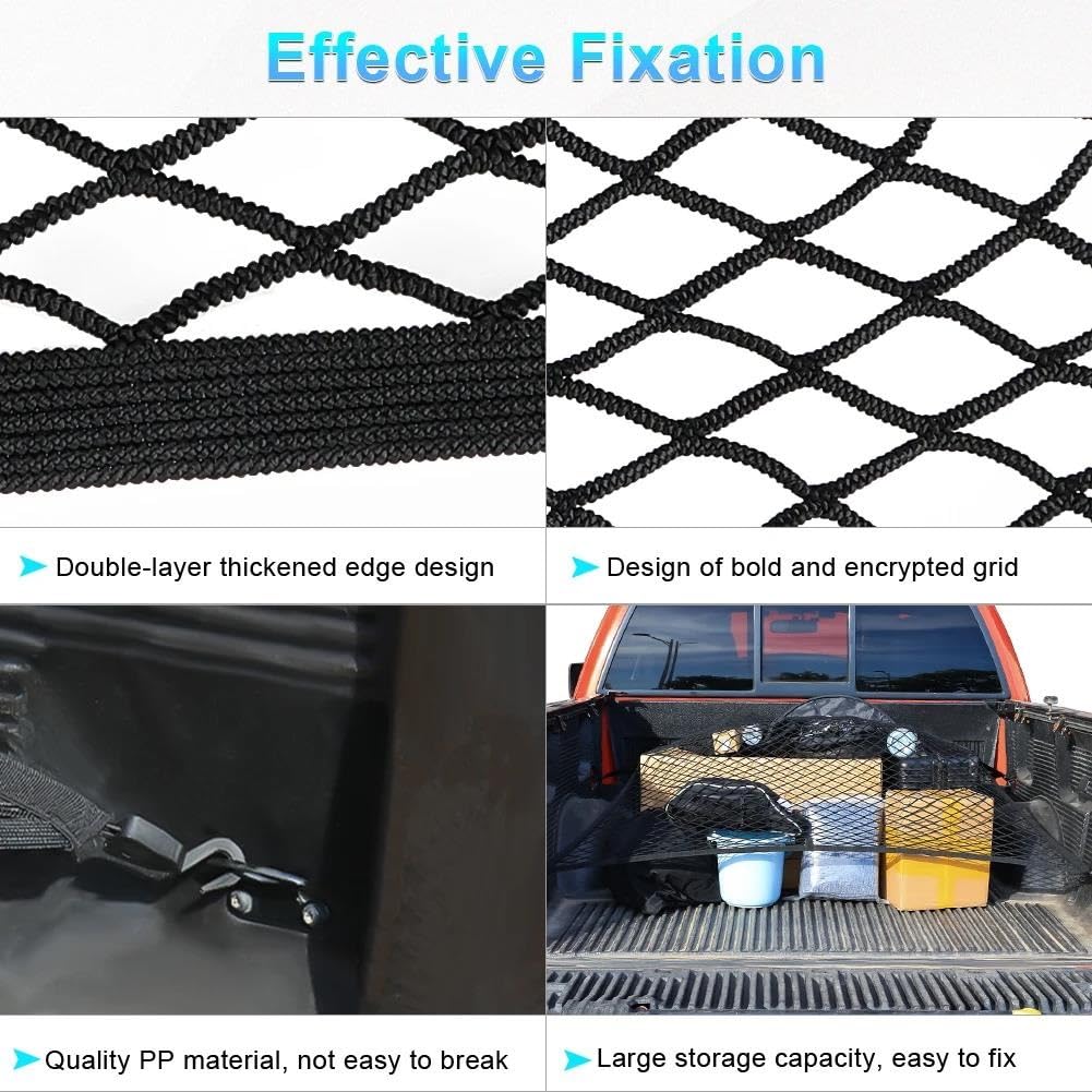 Elastico per Pick-up, Rete per Il carico del cassone del Camion, Organizer a Rete per Il Pavimento, Rete per Bagagliaio per Auto, SUV, Camion e Pick-up.