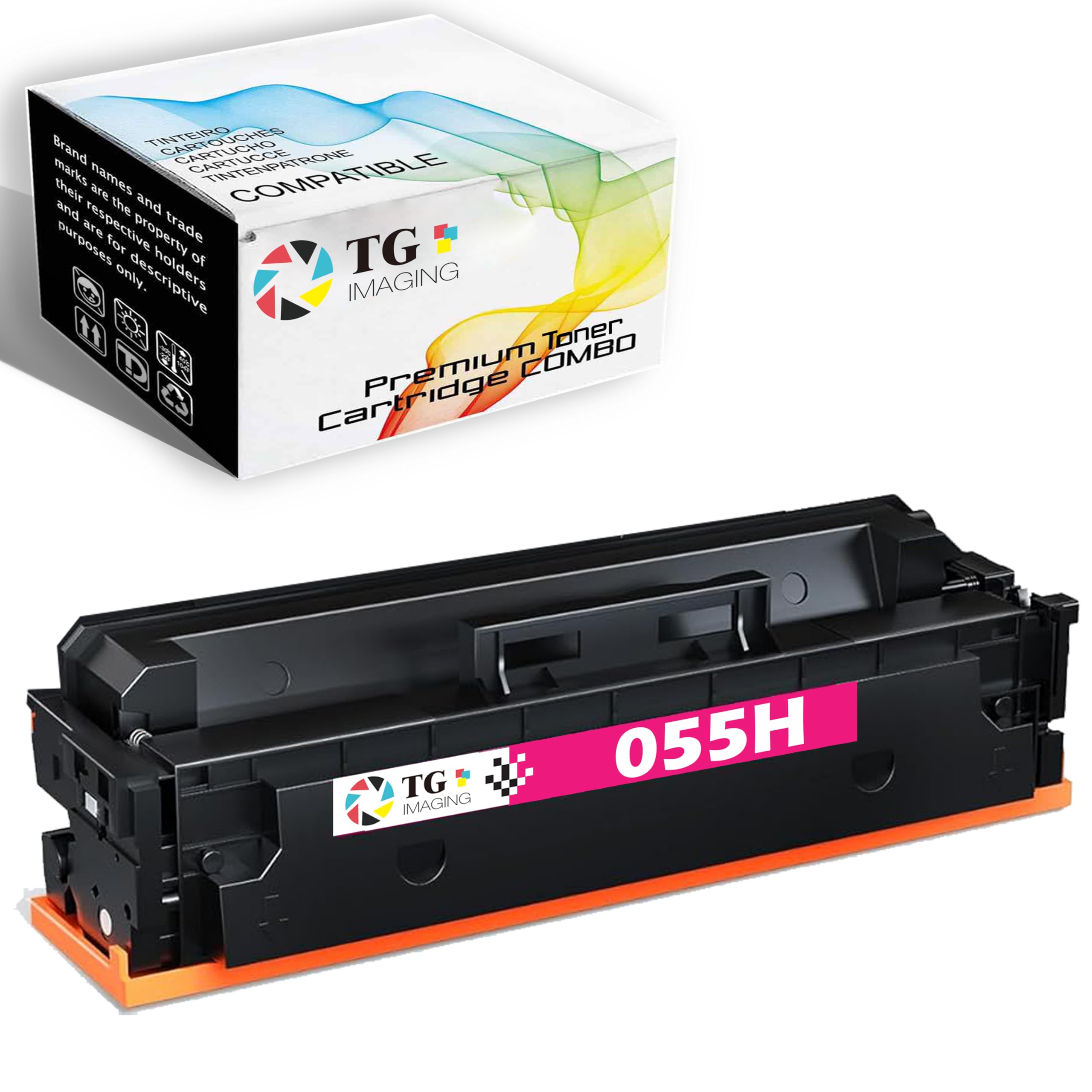 TG Imaging 1-Pack 055 Compatible Replacement for Canon 055H Magenta Toner Cartridge Work with i-SENSYS LBP663Cdw LBP664Cx LBP653Cdw i-SENSYS MF742Cdw