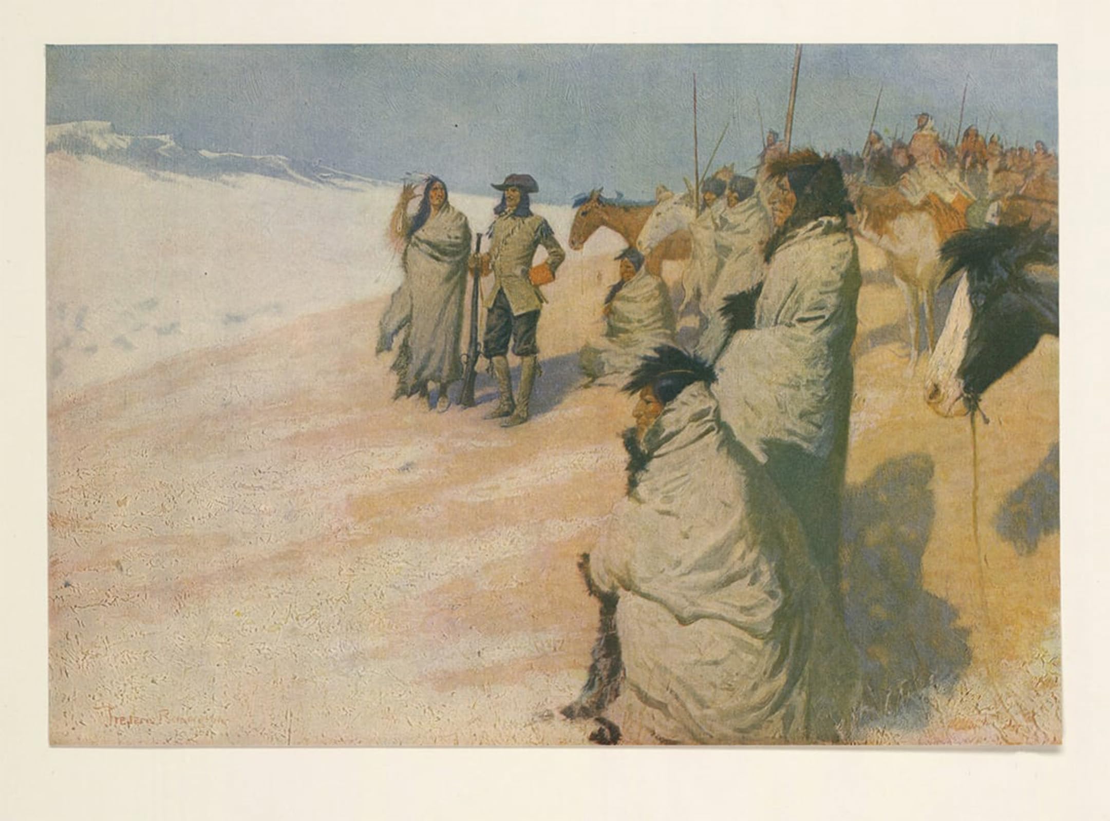 POSTERIIk Vintage Classic Picture Landscape Artwork La Vérendrye From Colliers Weekly by Frederic Remington Portrait Canvas Painting for Office Home Decor 60x90cm