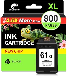 COLORETTO 61XL Black Ink Cartridge for HP 61 Black Ink Cartridge for HP61