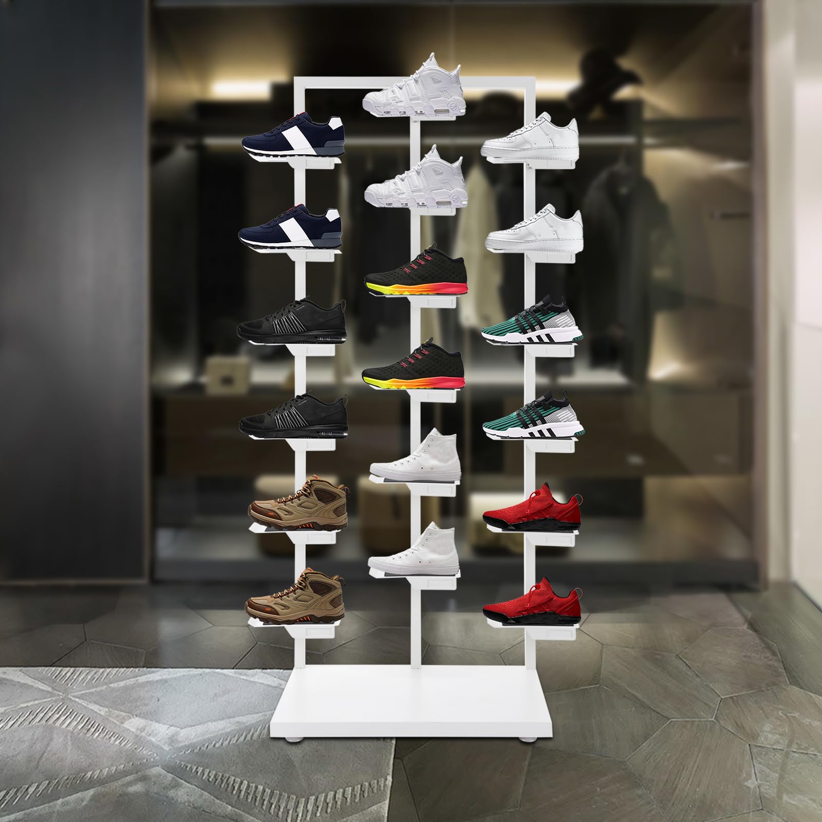 adidas gazelle silver green womens Silpa Small Shoe Rack with Three Open Shelves, Compact Modern Shoe Organizer for Entryway or Closet B070p363829