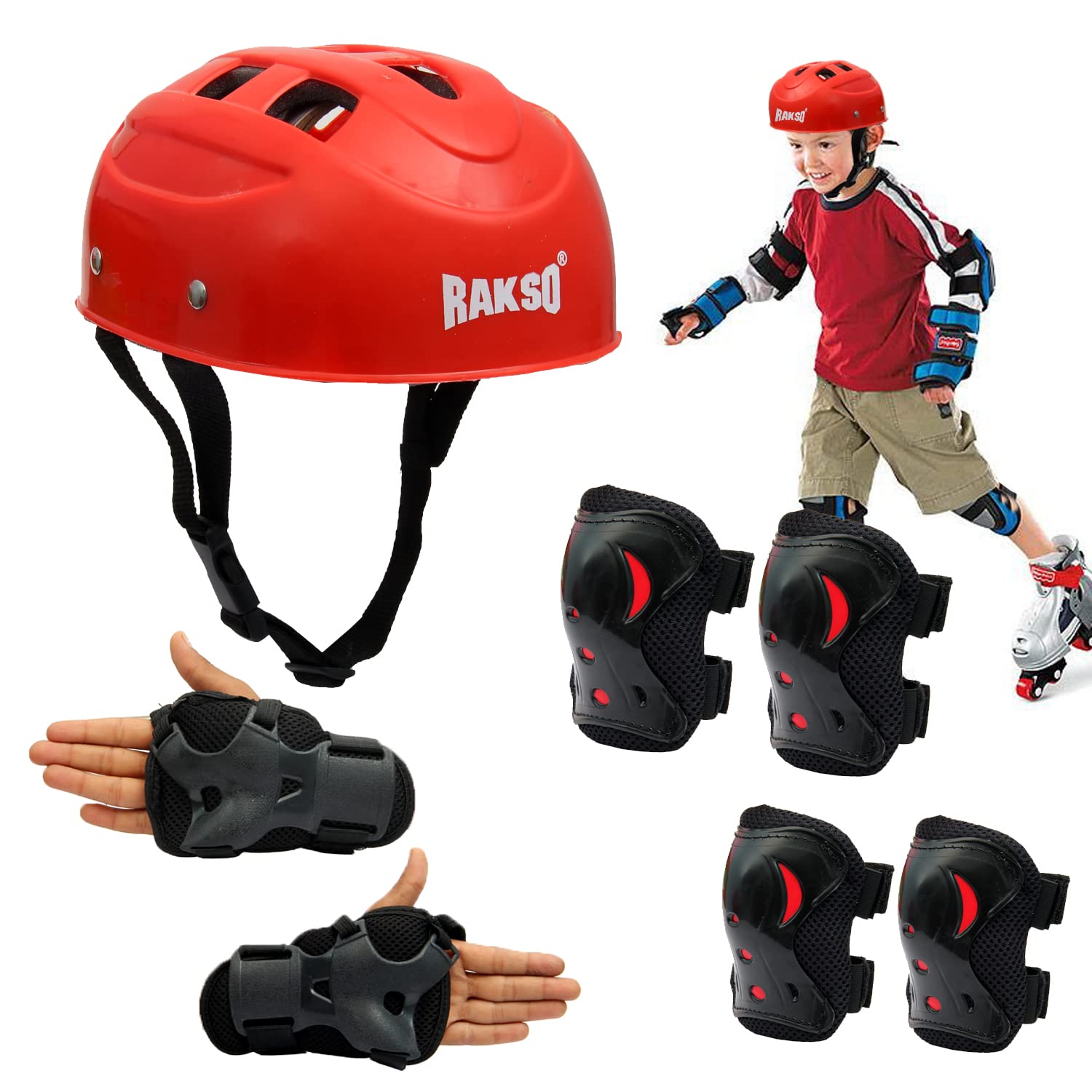 RAKSO Protection Kit for Skating, Cycling, Running Blue for Kids,Boys,Girls,Men & Women Size-M (B0B5LTD3VT) Amazon Price History, Amazon Price Tracker