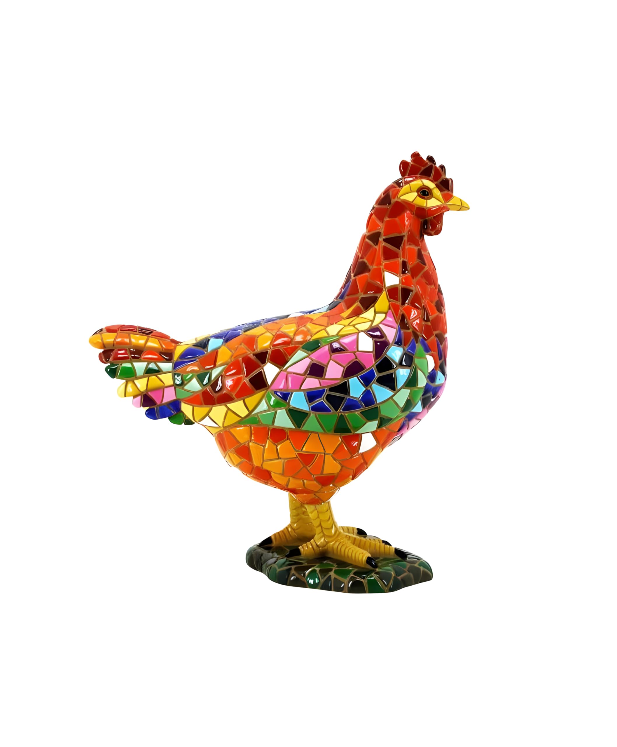 Figurine de poule en mosaïque Classic Collection pour décoration d'intérieur de 20 cm