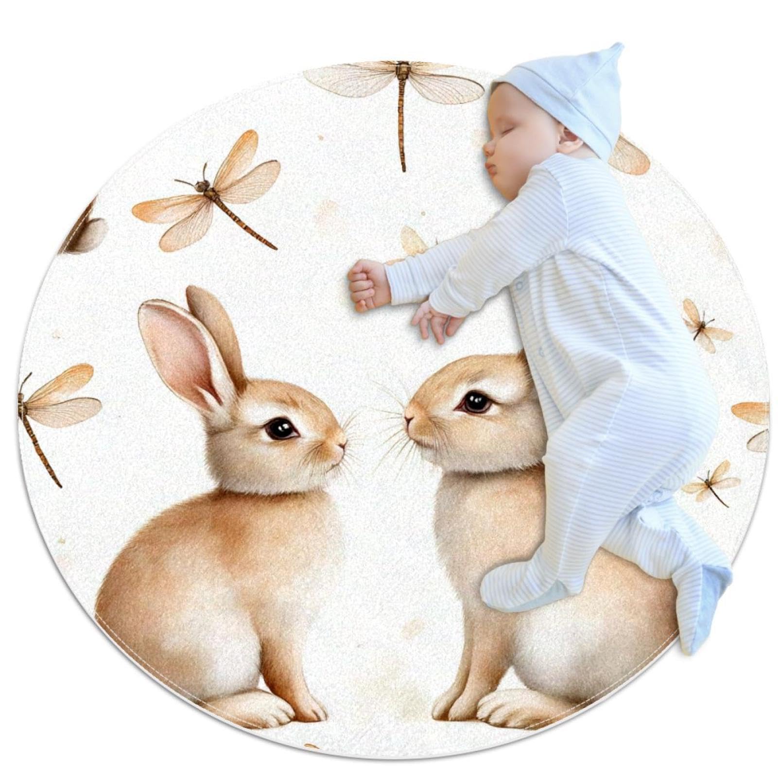 Tapis de salle de bain antidérapant rond 1m pour chambre et canapé