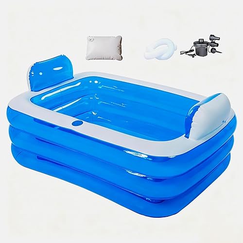 Double Inflatable Bathtub with Electric Air Pump and Bath Pillow