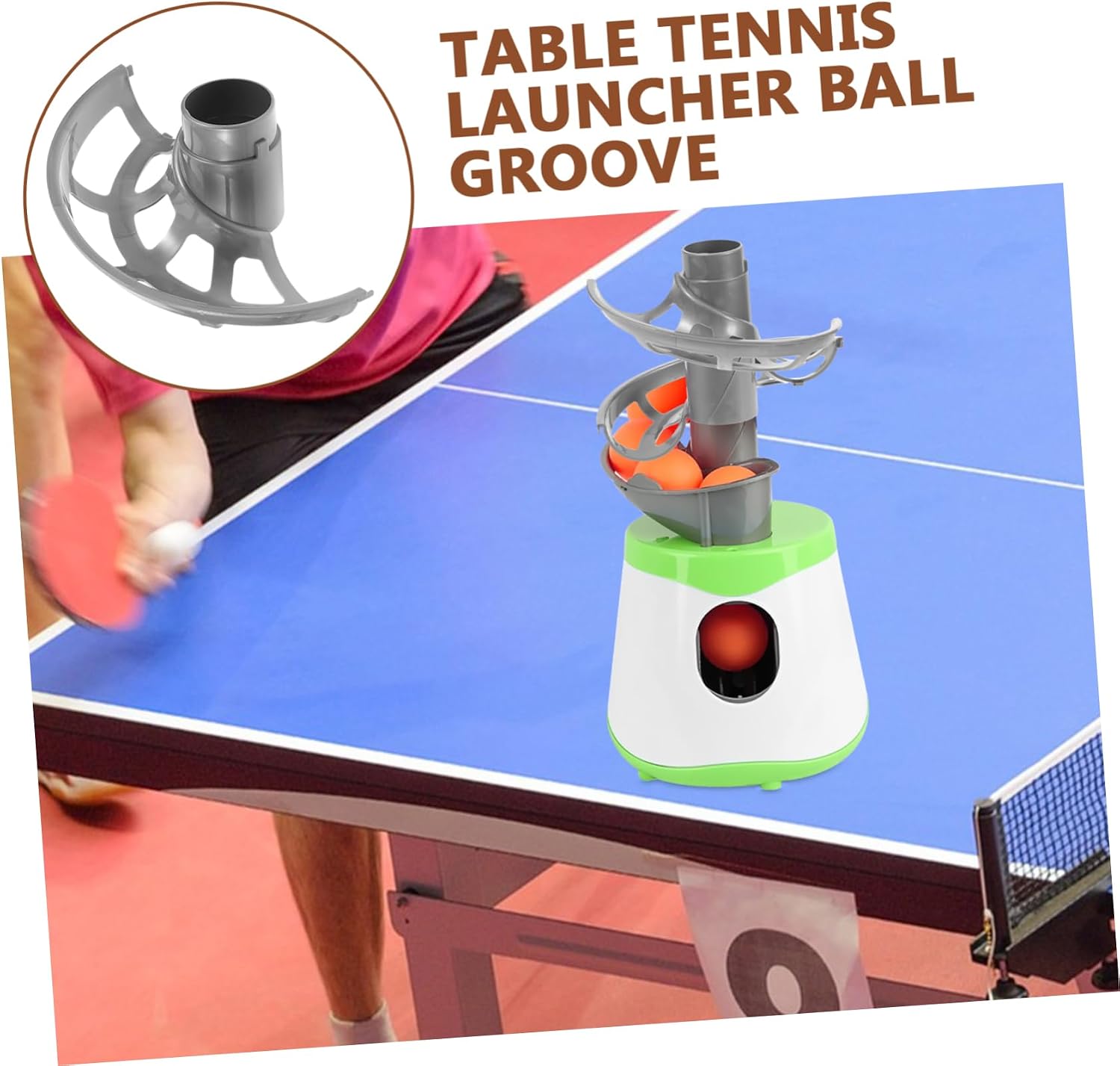 Table Tennis Launcher Ball Groove Accessory for Enhanced Training and Outdoor Fun for Beginners and Advanced Players