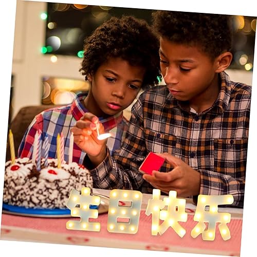 Miniatura 4 de Centro de mesa de luz de fiesta decoración de pared 1 juego de feliz cumpleaños LED de PVC luz de noche carta decoración decoración escritorio Topper