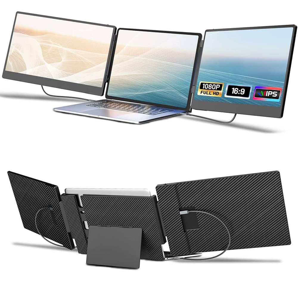 Laptomo S3 トリプルスクリーンエクステンダー Amazon.com: Laptomo 14'' Triple Portable Monitor for Laptop