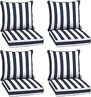 Vista 78 de Arden Selections Juego de cojines profundos para exteriores, 24 x 24 pulgadas, resistente al clima, a prueba de lluvia, resistente a la decoloración