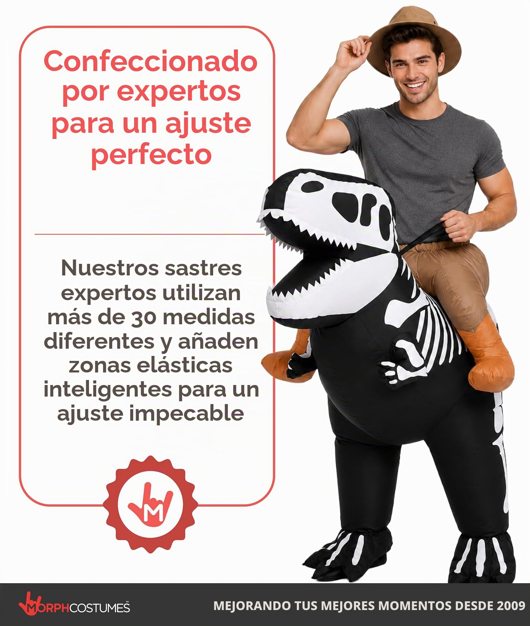 Morph Disfraz Dinosaurio Hinchable Adulto, Disfraces Hinchable Adulto, Disfraces Dinosaurio Esqueleto, Inflable Dinosaurios, Disfraz Halloween Hombre Mujer